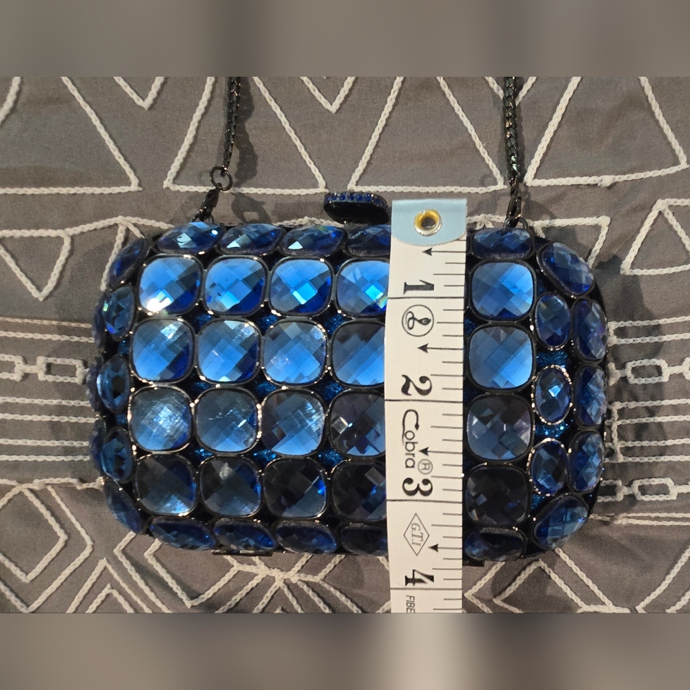 Womens Small Blue Rhinestone Purse - Picture 3 of 6